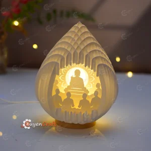Alternative view of Buddha Pop Up PDF SVG Studio Template for Cricut– 3D Papercut Light Box, DIY Buddha Lamp (Version 03)